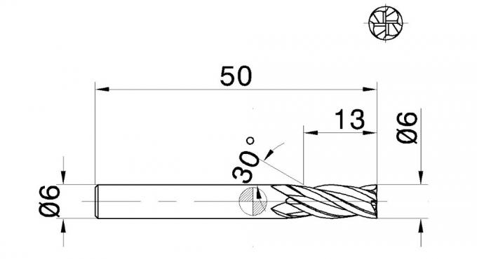Wxsoon 4 рифлит карбид вольфрама 65HRC Endmill для вольфрамокарбидного сплава 0