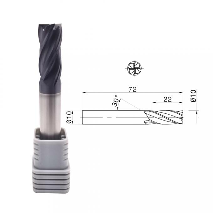 65HRC 4 рифлит карбид Endmill 30 винтовых линий цементированный для твердеет сталь